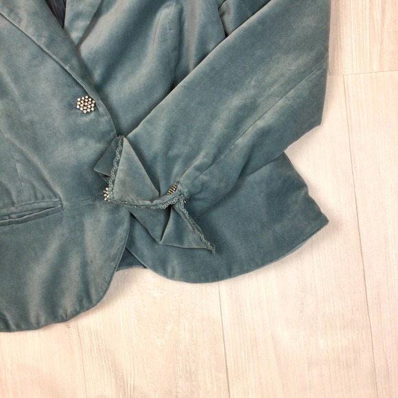 Velvet Blazer Rhinestone Buttons - Picture 4 of 10